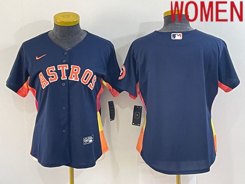 Women Houston Astros Blank Blue Game Nike 2022 MLB Jerseys->women mlb jersey->Women Jersey